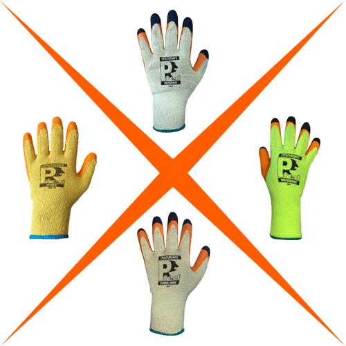 Crinkle latex glove comparison